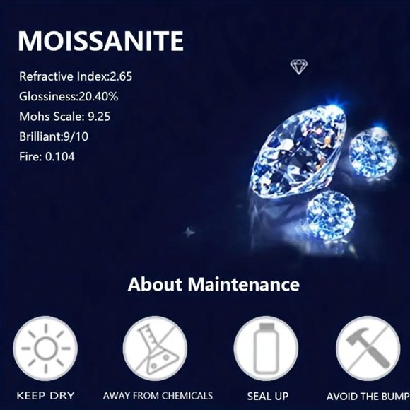 Dimond Ring Single Stone Silver 925 Band Simple Square Moissanite Ring SZ 9 NWT - Picture 7 of 8